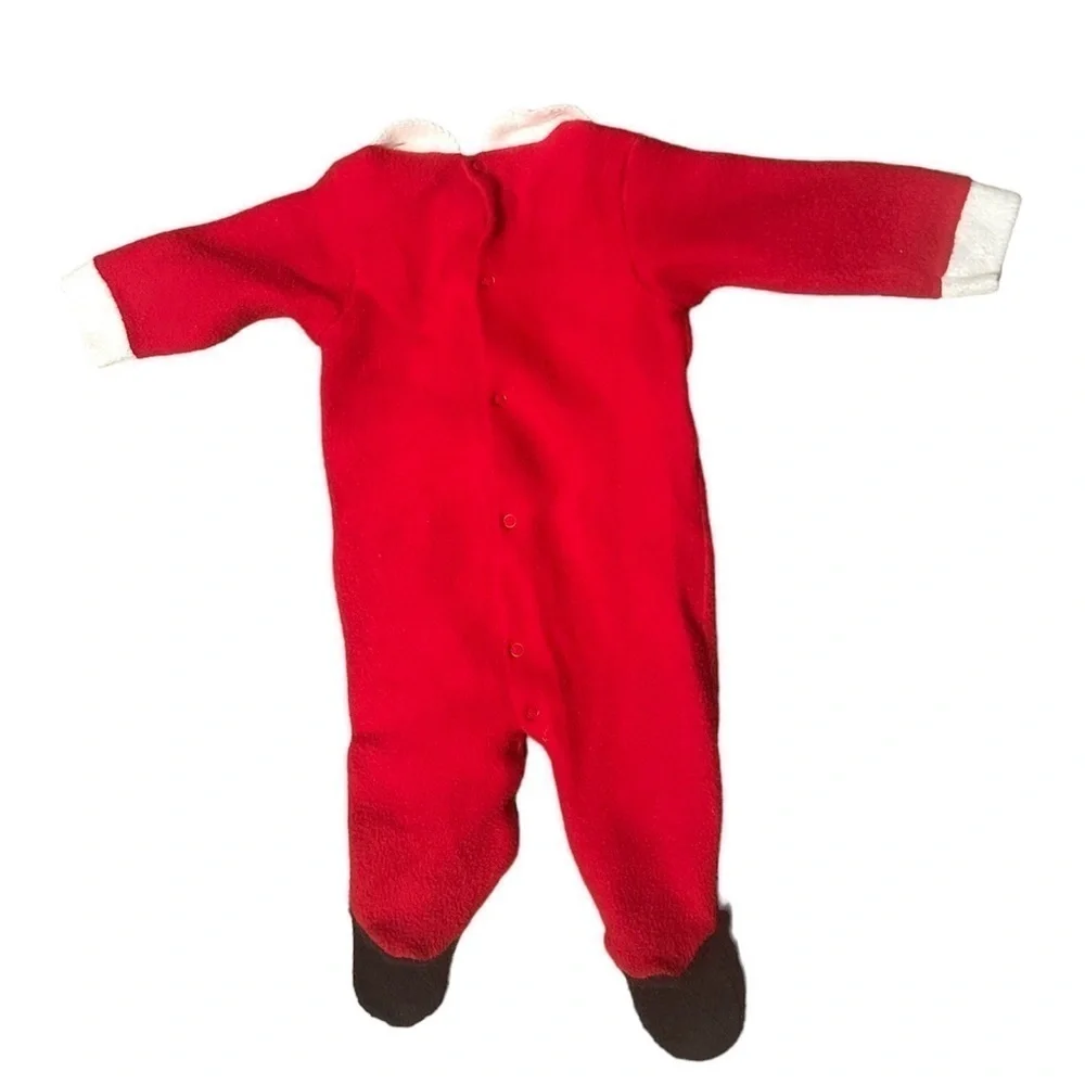Vintage Carters Santa Outfit One Piece Footed Jumpsuit Pajamas Baby 6-9 Months
